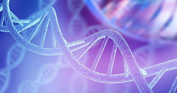 Glowing DNA double helix, representing the physical and spiritual DNA activated during the session